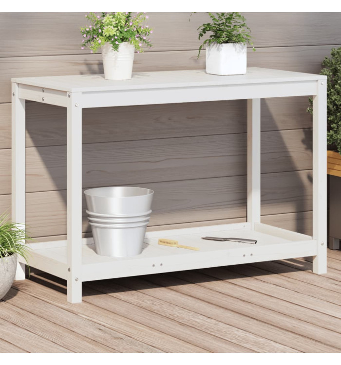 Table de rempotage avec étagère 108x50x75 cm bois massif de pin | Mobilier & Déco