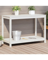 Table de rempotage avec étagère 108x50x75 cm bois massif de pin | Mobilier & Déco