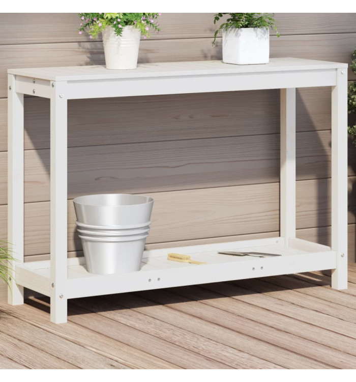 Table de rempotage avec étagère 108x35x75 cm bois massif de pin | Mobilier & Déco