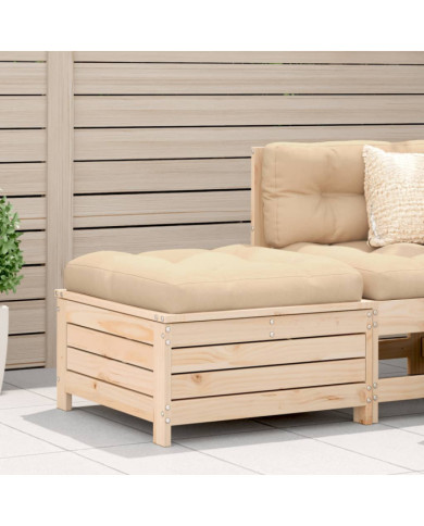 Repose-pied de jardin avec coussin bois de pin massif | Mobilier & Déco