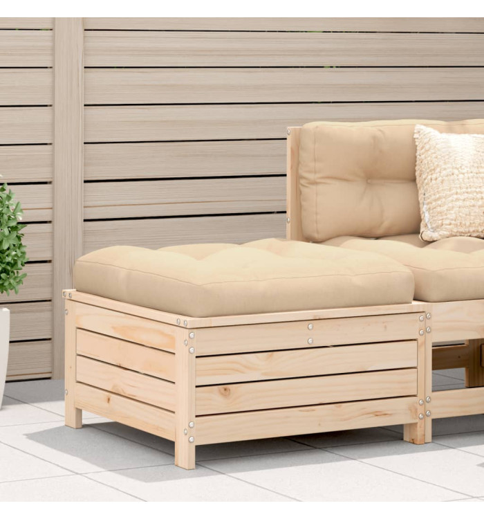 Repose-pied de jardin avec coussin bois de pin massif | Mobilier & Déco