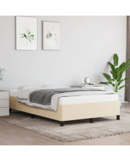 Cadre de lit sans matelas crème 120x190 cm tissu | Mobilier & Déco