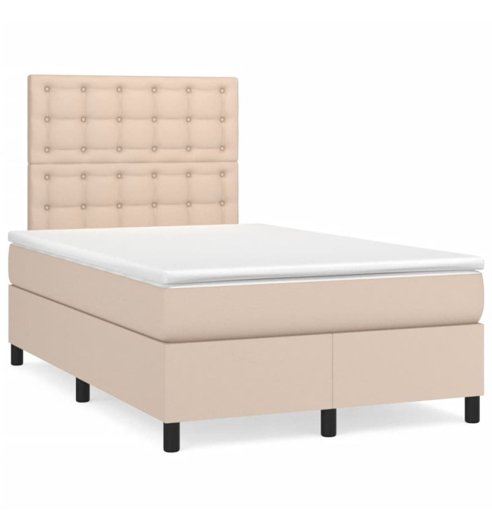 Sommier à lattes de lit avec matelas LED cappuccino 120x190 cm | Mobilier & Déco