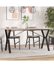 Pieds de table à manger cadre en Y 140x60x73 cm acier | Mobilier & Déco