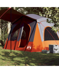 Tente de camping de cabine 5 personnes gris orange imperméable | Mobilier & Déco