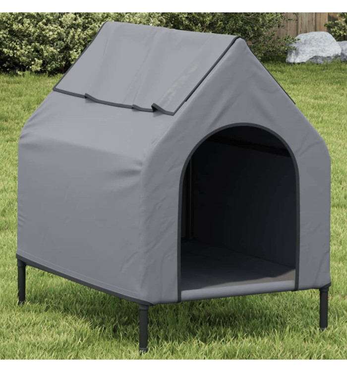 Niche pour chien gris clair tissu oxford et acier | Mobilier & Déco