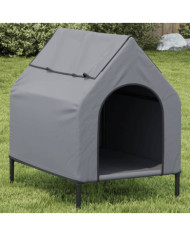 Niche pour chien gris clair tissu oxford et acier | Mobilier & Déco
