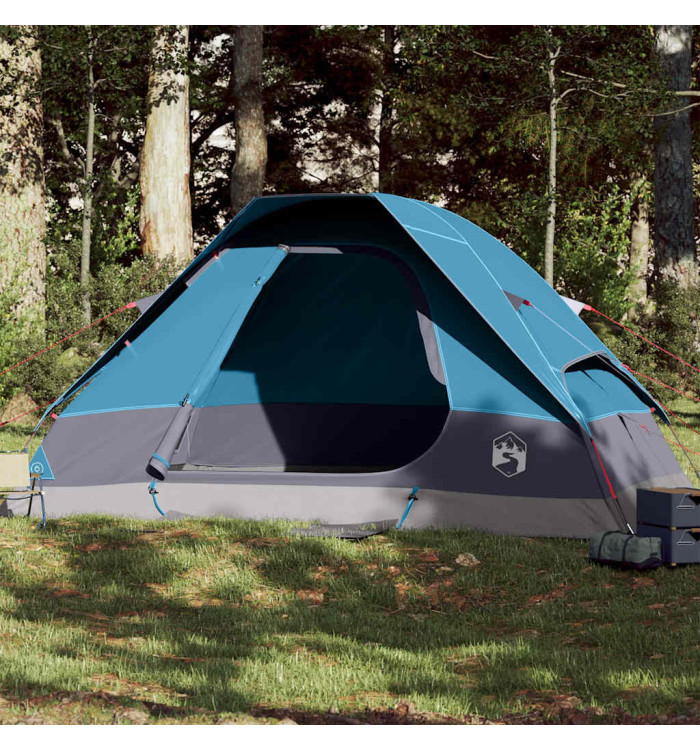 Tente familiale à dôme 6 personnes bleu imperméable | Mobilier & Déco