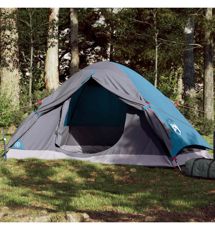 Tente de camping à dôme 4 personnes bleu imperméable | Mobilier & Déco