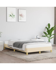 Cadre de lit sans matelas crème 120x190 cm tissu | Mobilier & Déco