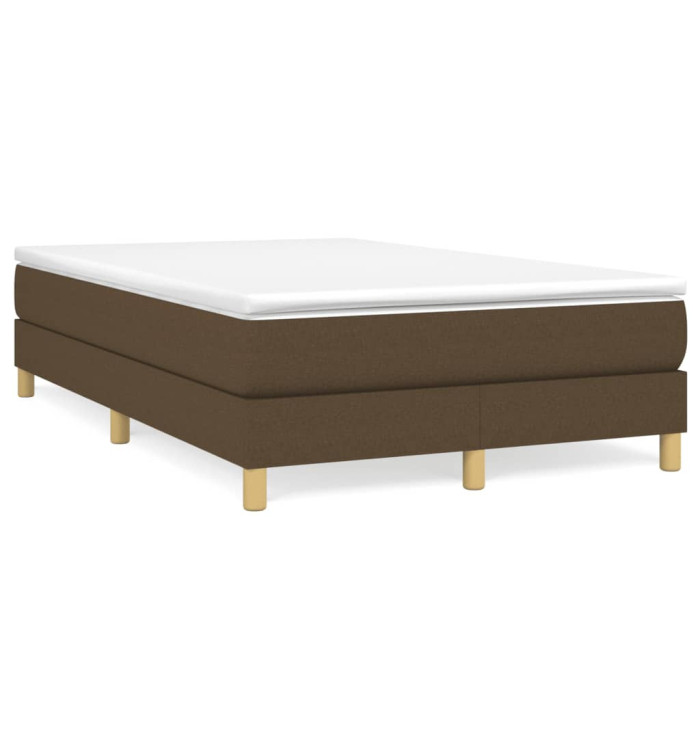 Sommier à lattes de lit et matelas marron foncé 120x190cm tissu | Mobilier & Déco