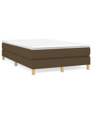 Sommier à lattes de lit et matelas marron foncé 120x190cm tissu | Mobilier & Déco