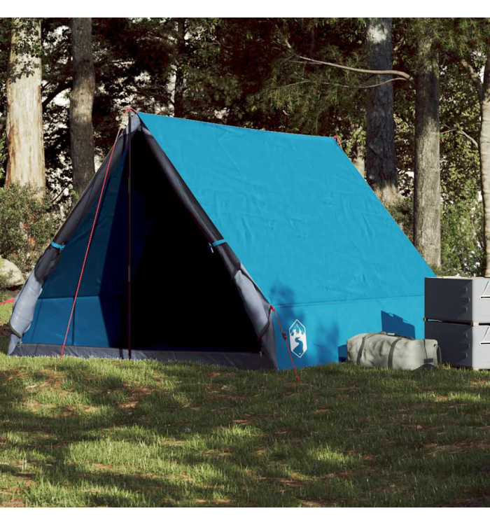 Tente de camping en forme de A 2 personnes bleu imperméable | Mobilier & Déco