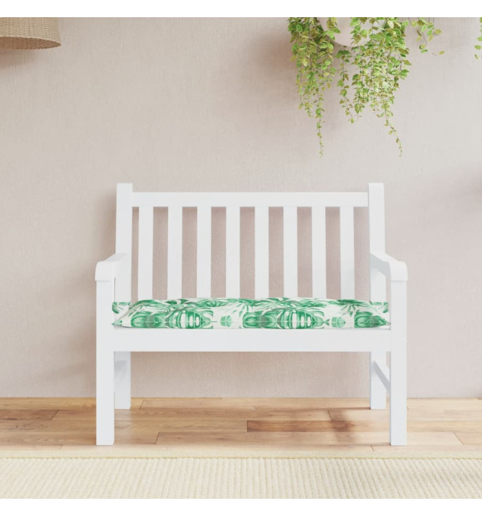 Coussin de banc de jardin motif de feuilles 110x50x7 cm | Mobilier & Déco