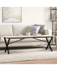 Pieds de table basse cadre en X 140x30x43 cm acier | Mobilier & Déco