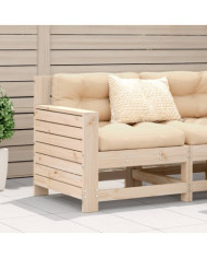 Canapé de jardin accoudoir 69x62x70,5 cm bois massif de pin | Mobilier & Déco