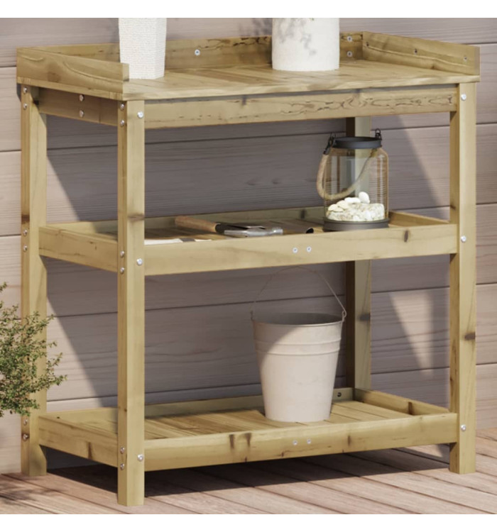 Table de rempotage et étagères 82,5x45x86,5cm bois pin imprégné | Mobilier & Déco