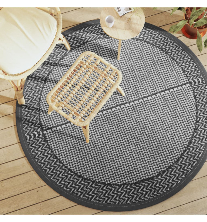Tapis d'extérieur ARAKIL gris Ø160 cm PP | Mobilier & Déco