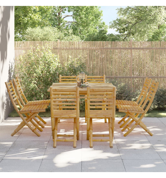 Chaises pliables de jardin lot de 8 43x54x88 cm bambou | Mobilier & Déco