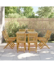 Chaises pliables de jardin lot de 8 43x54x88 cm bambou | Mobilier & Déco