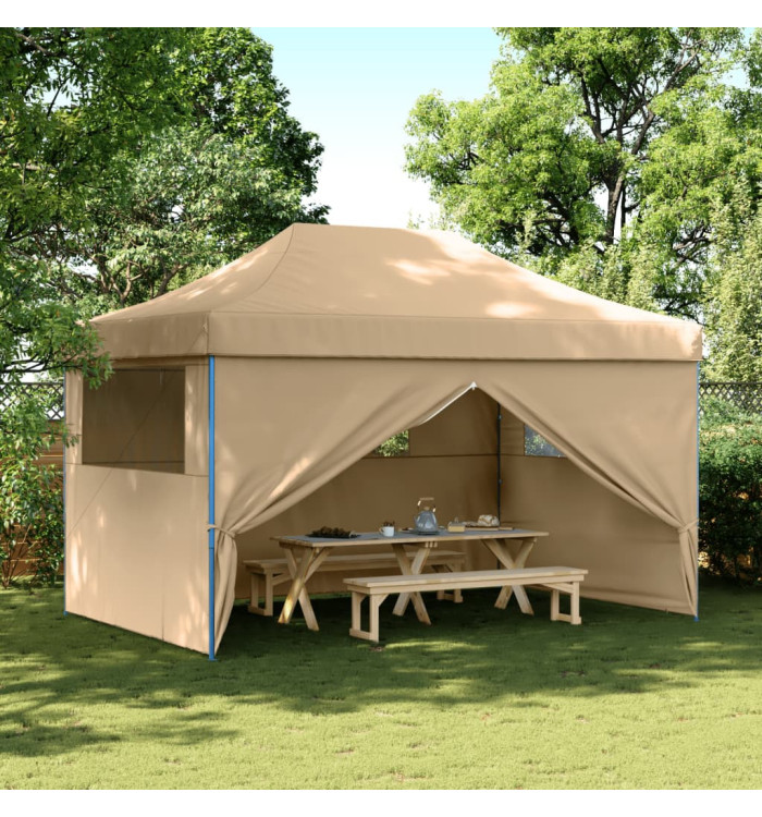 Tente de réception pliable escamotable avec 4 parois latérales | Mobilier & Déco
