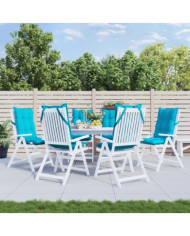 Coussins de chaise à dossier haut lot de 6 turquoise | Mobilier & Déco