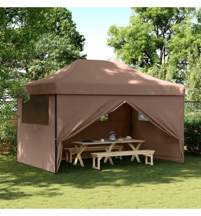 Tente de réception pliable escamotable avec 4 parois latérales | Mobilier & Déco