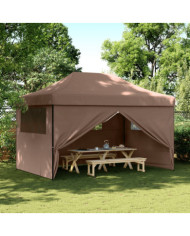 Tente de réception pliable escamotable avec 4 parois latérales | Mobilier & Déco