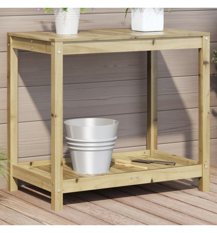Table de rempotage avec étagère 82,5x50x75 cm bois pin imprégné | Mobilier & Déco