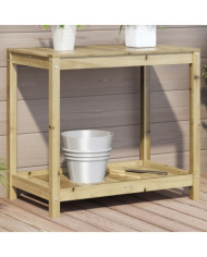 Table de rempotage avec étagère 82,5x50x75 cm bois pin imprégné | Mobilier & Déco