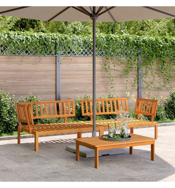 Canapés d'angle palette de jardin 2 pcs bois massif d'acacia | Mobilier & Déco