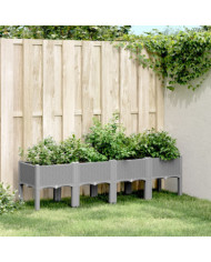 Jardinière avec pieds gris clair 160x40x42 cm PP | Mobilier & Déco
