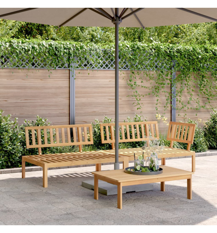 Salon palette de jardin 3 pcs bois d'acacia massif | Mobilier & Déco
