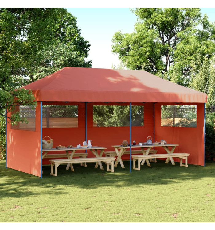 Tente de réception pliable escamotable avec 3 parois latérales | Mobilier & Déco