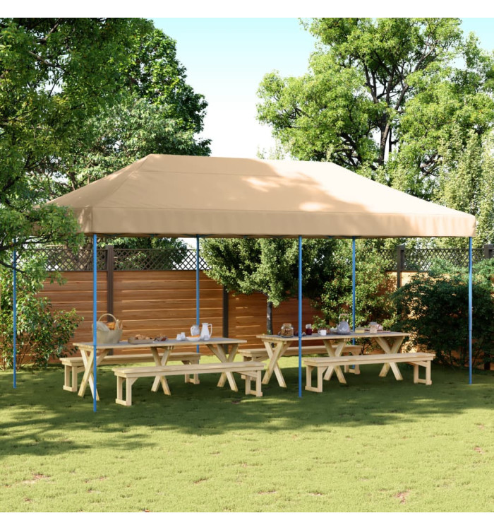 Tente de réception pliable escamotable beige 580x292x315 cm | Mobilier & Déco