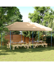 Tente de réception pliable escamotable beige 580x292x315 cm | Mobilier & Déco