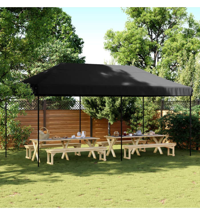 Tente de réception pliable escamotable noir 580x292x315 cm | Mobilier & Déco