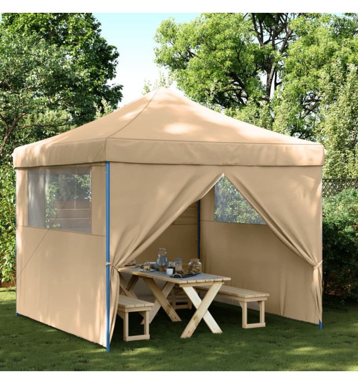 Tente de réception pliable escamotable avec 4 parois latérales | Mobilier & Déco