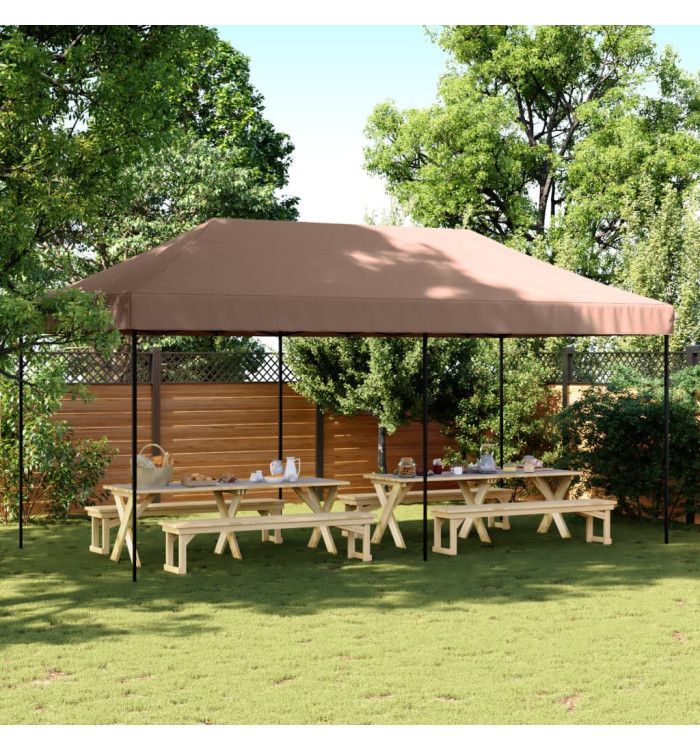 Tente de réception pliable escamotable marron 580x292x315 cm | Mobilier & Déco