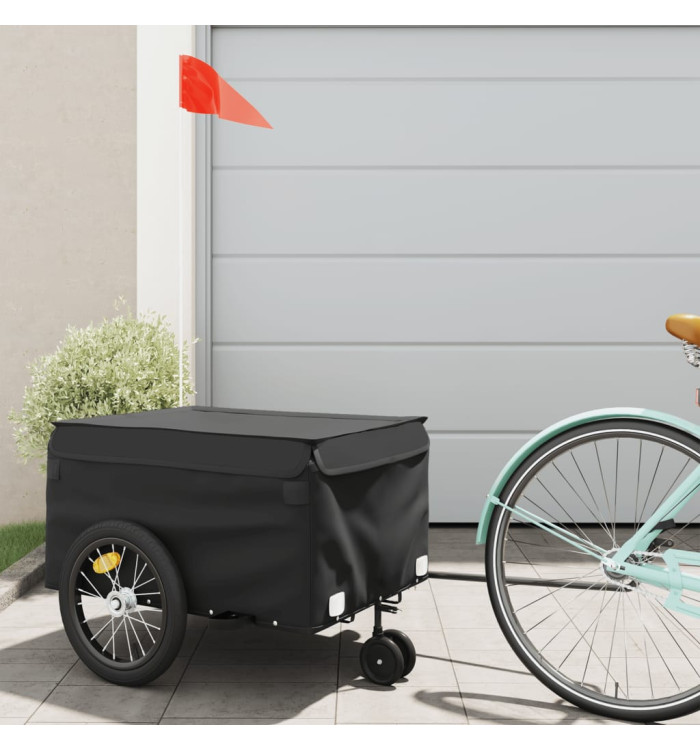Remorque de vélo noir 45 kg fer | Mobilier & Déco