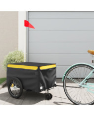 Remorque de vélo noir et jaune 30 kg fer | Mobilier & Déco