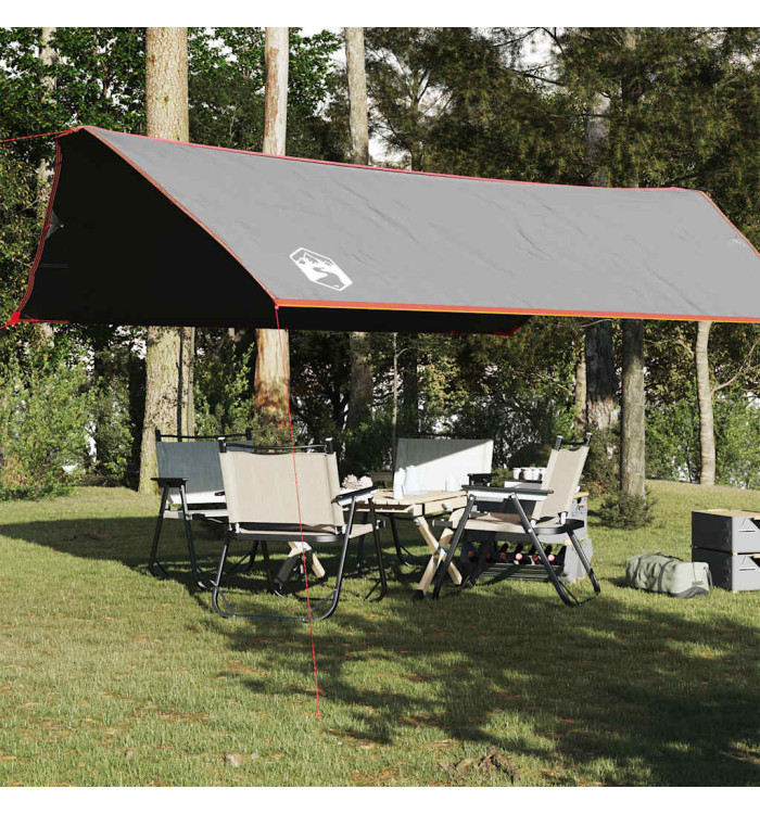 Bâche de camping gris et orange 500x294 cm imperméable | Mobilier & Déco