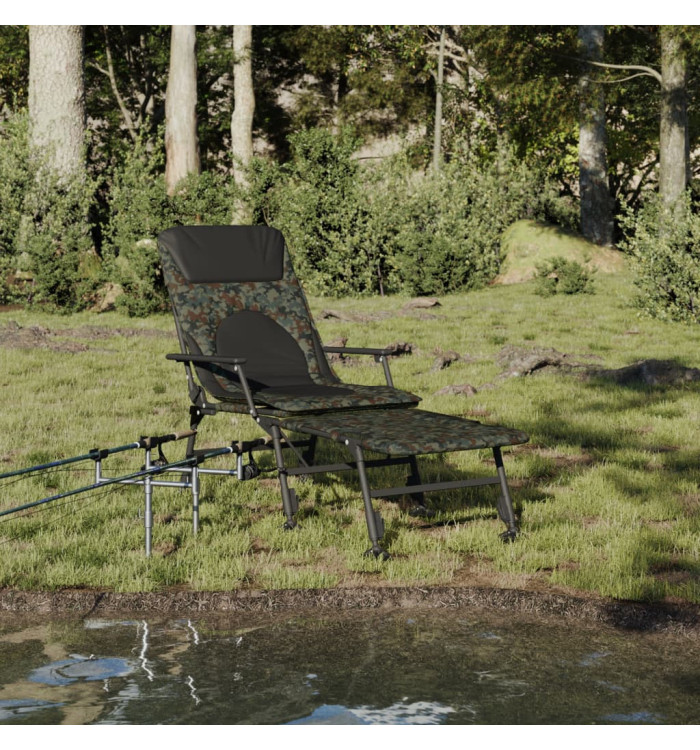 Transat de pêche avec pieds à boue réglables pliable camouflage | Mobilier & Déco