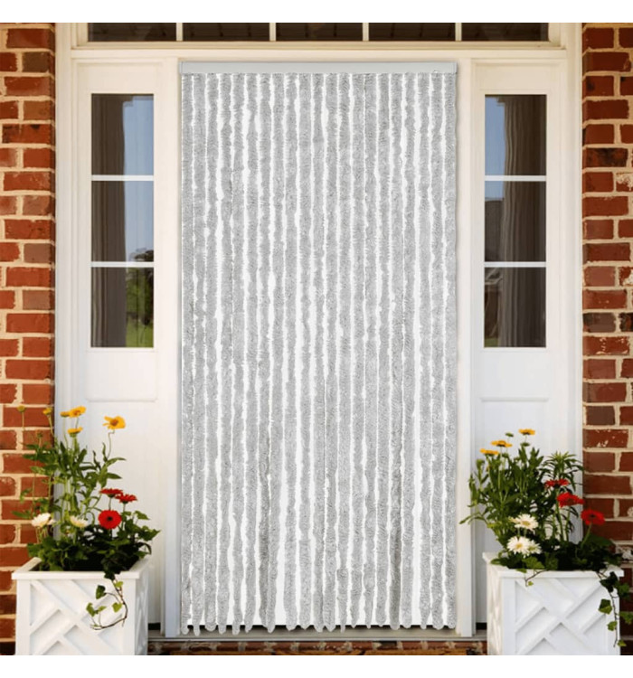 Rideau anti-mouches gris 90x200 cm chenille | Mobilier & Déco
