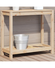 Table de rempotage avec étagère 82,5x35x75cm bois massif de pin | Mobilier & Déco