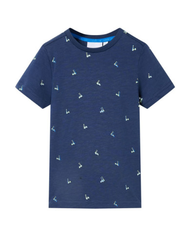 T-shirt pour enfants bleu foncé 128 | Mobilier & Déco