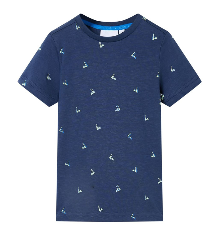T-shirt pour enfants bleu foncé 128 | Mobilier & Déco