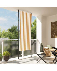 Store roulant d'extérieur orange et blanc 100x270cm tissu acier | Mobilier & Déco