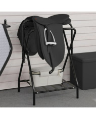Porte-selle pliable autoportant noir fer | Mobilier & Déco