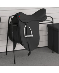 Porte-selle à 3 pieds autoportant noir fer | Mobilier & Déco